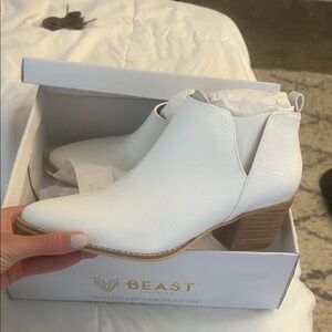 Women's White Ankle Boots